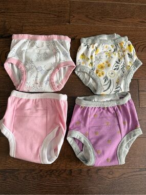 Toddler Padded Training Underwear Pack - Pink, Purple, White, Yellow Floral